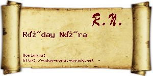 Ráday Nóra névjegykártya